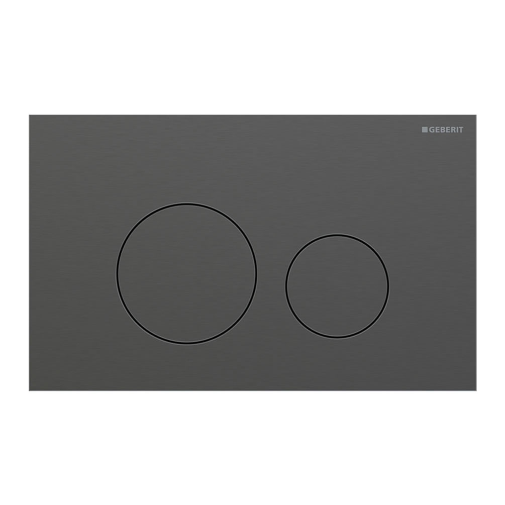 Cutout image of Geberit Sigma40 Round Black Chrome Dual Flush Plate